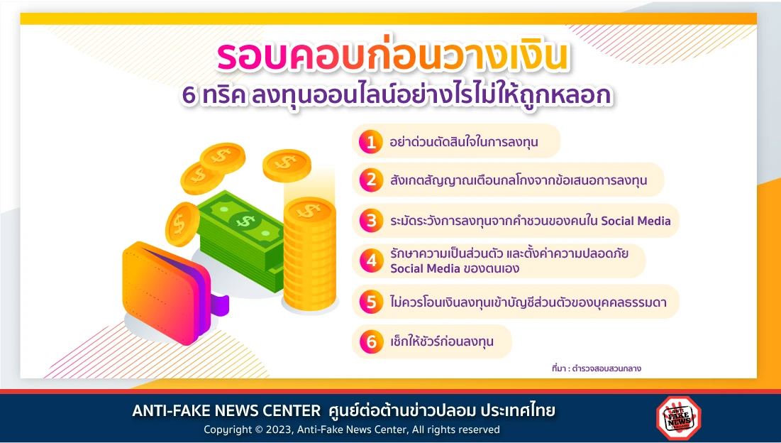 รอบคอบก่อนวางเงิน 6 ทริค ลงทุนออนไลน์อย่างไรไม่ให้ถูกหลอก