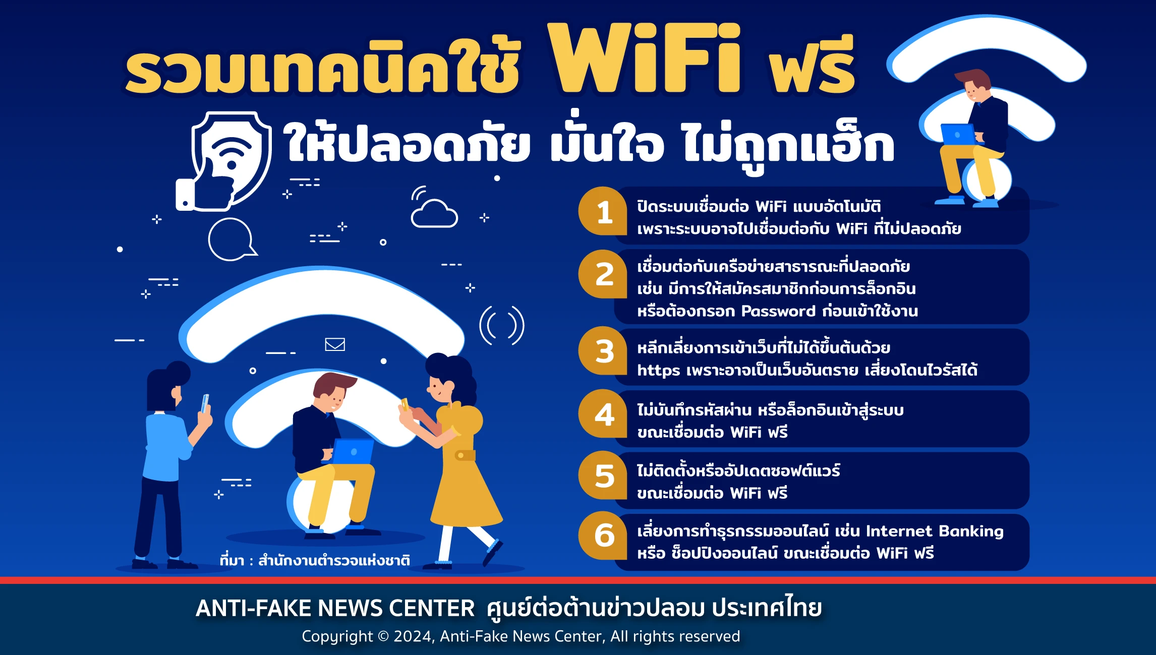 รวมเทคนิคใช้ WiFi ฟรี ให้ปลอดภัย มั่นใจ ไม่ถูกแฮ็ก