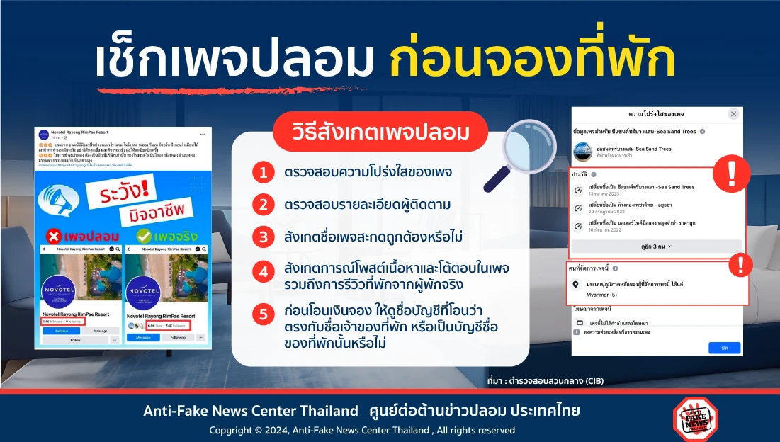 Web เช็กเพจปลอม ก่อนจองที่พัก
