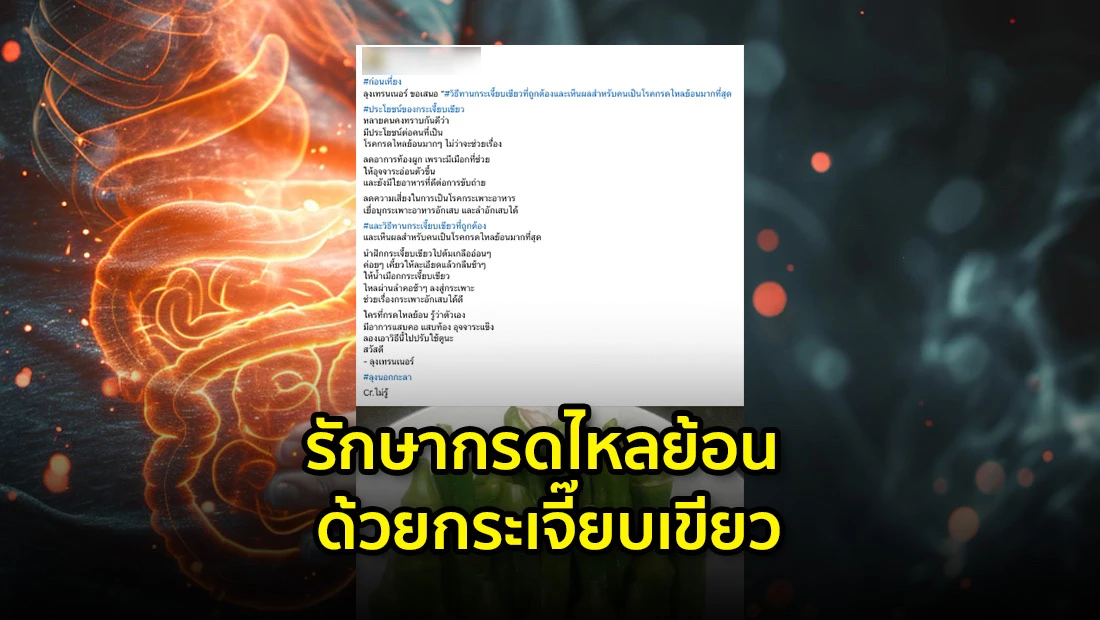 รักษากรดไหลย้อน ด้วยกระเจี๊ยบเขียว