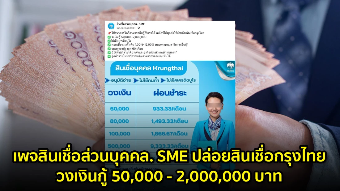 พจสินเชื่อส่วนบุคคล. SME