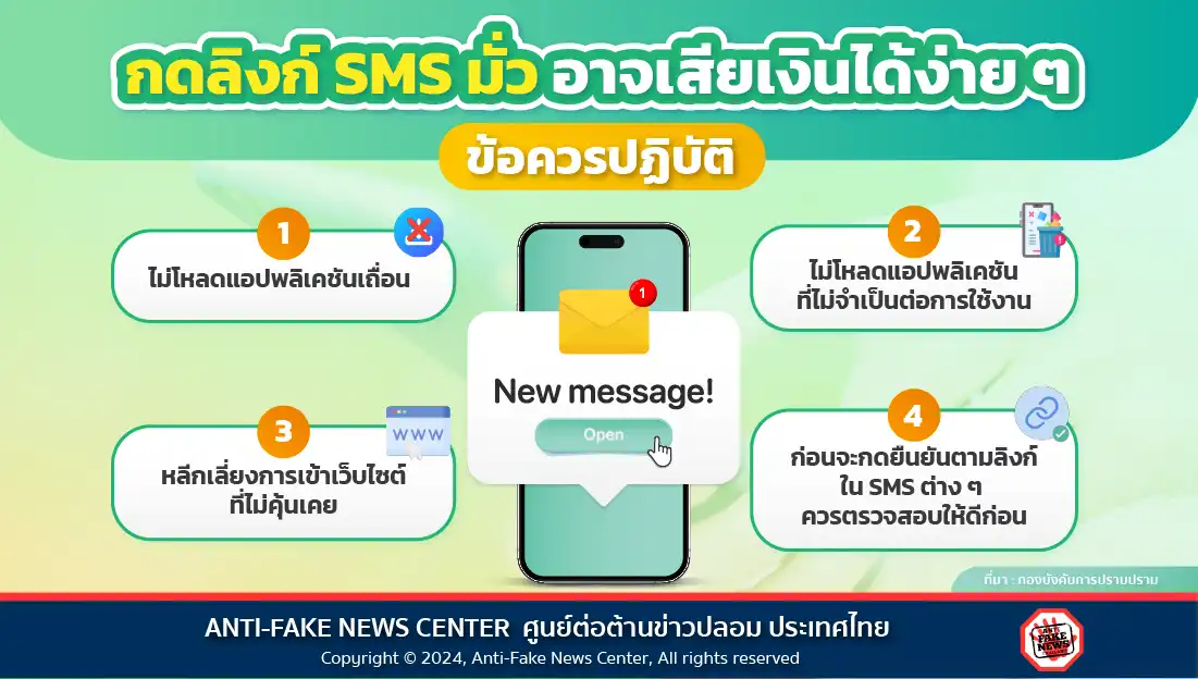 กดลิงก์ SMS มั่ว อาจเสียเงินได้ง่าย ๆ