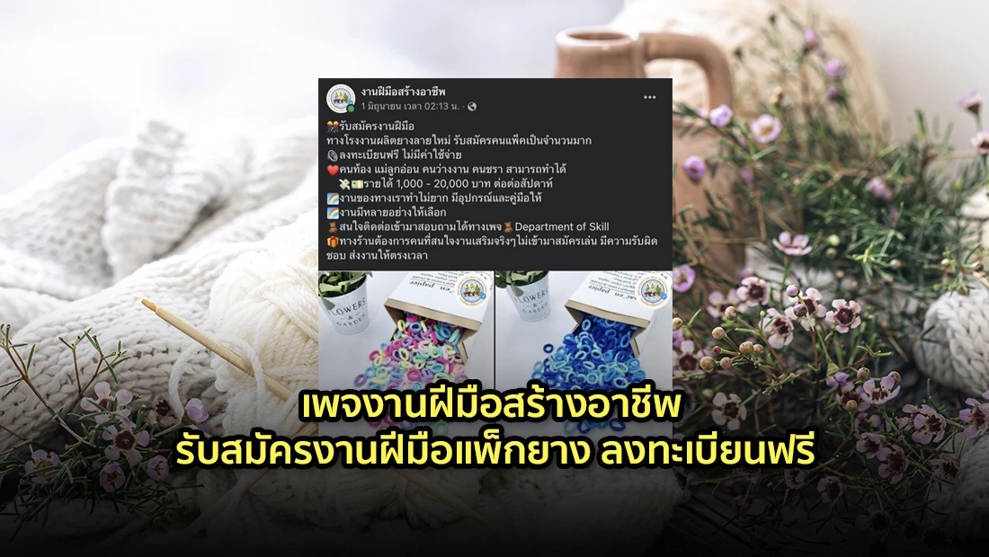 รับสมัครงานฝีมือแพ็กยาง