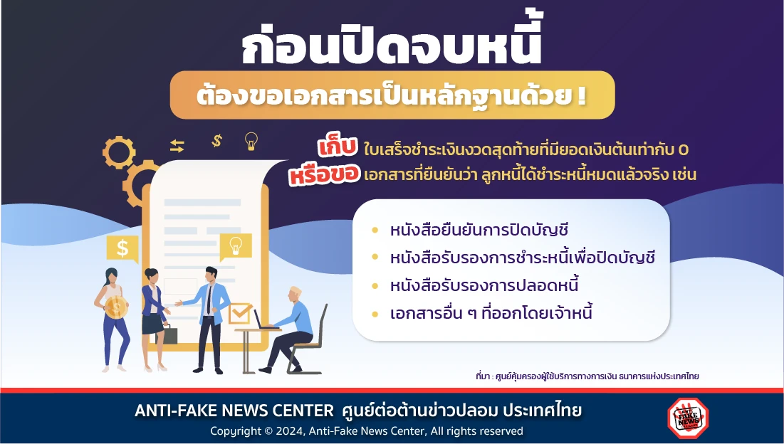 ก่อนปิดจบหนี้ ต้องขอเอกสารเป็นหลักฐานด้วย!