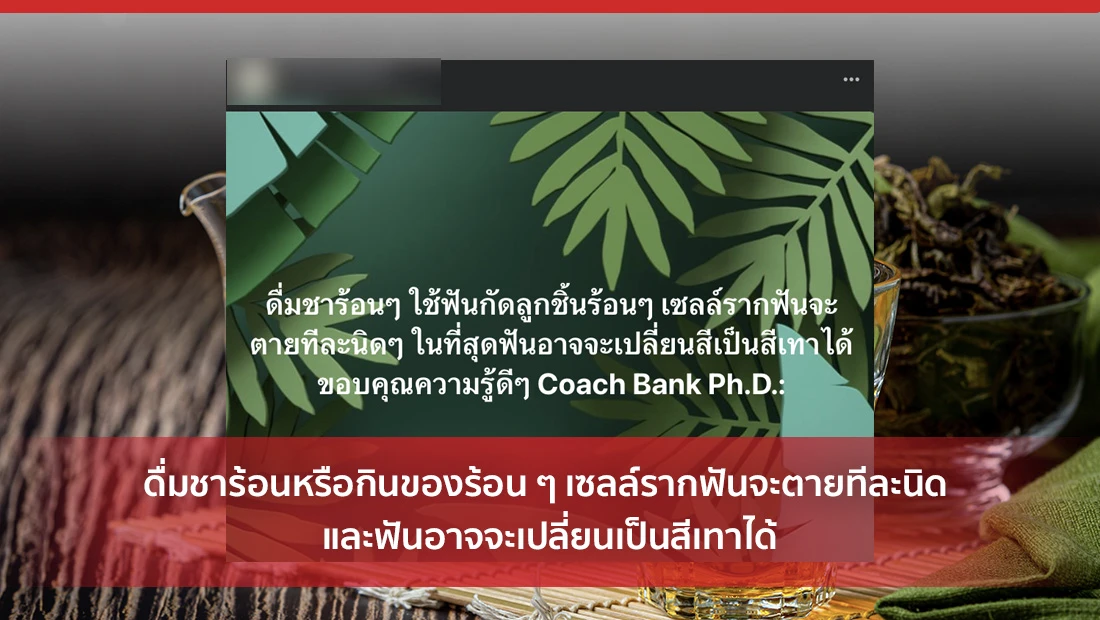 ดื่มชาร้อนหรือกินของร้อน ๆ​ เซลล์รากฟันจะตายทีละนิด