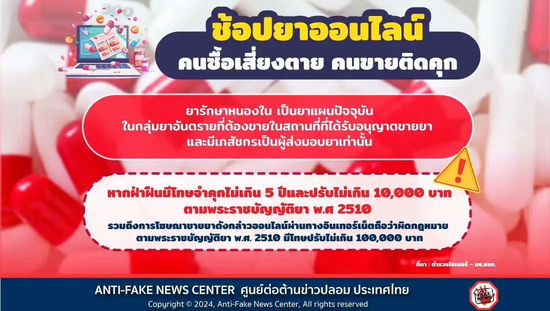 ช้อปยาออนไลน์ คนซื้อเสี่ยงตาย คนขายติดคุก