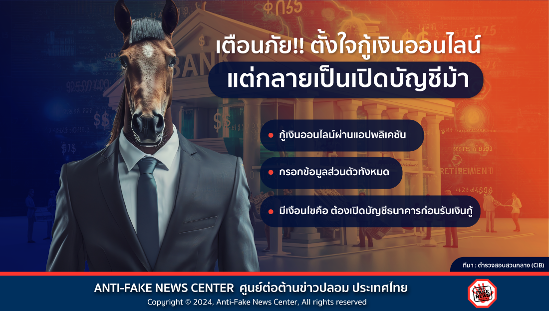 เตือนภัย!! ตั้งใจกู้เงินออนไลน์ แต่กลายเป็นเปิดบัญชีม้า
