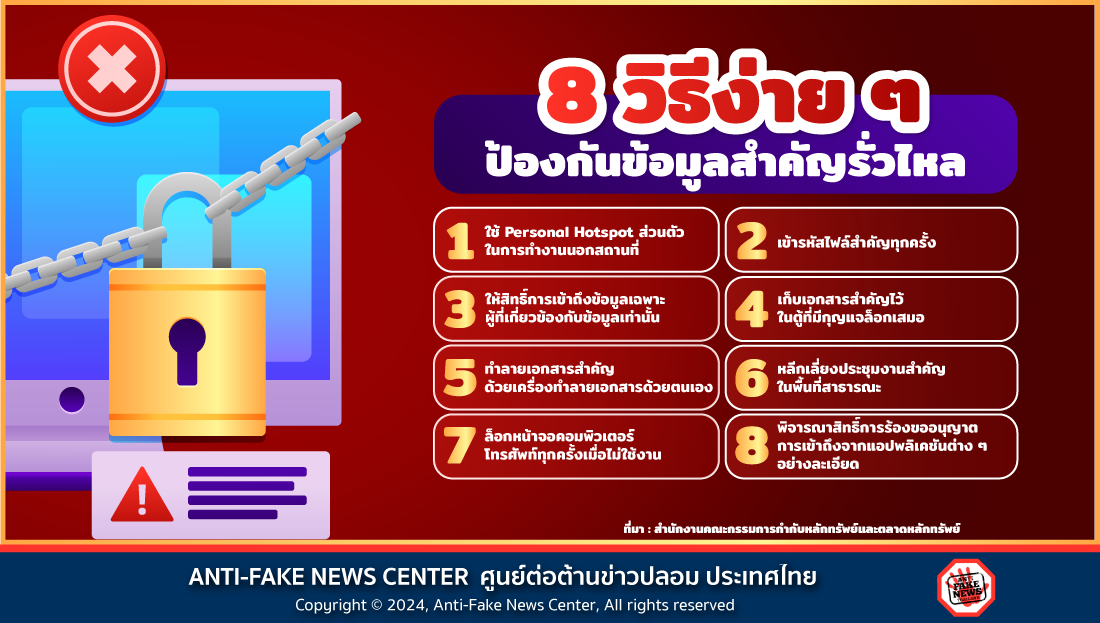 8 วิธีง่าย ๆ ป้องกันข้อมูลสำคัญรั่วไหล