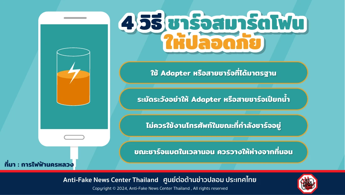 4 วิธี ชาร์จสมาร์ตโฟนให้ปลอดภัย