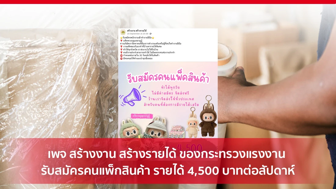 เพจ สร้างงาน สร้างรายได้