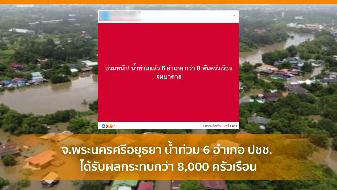 จ.พระนครศรีอยุธยา น้ำท่วม