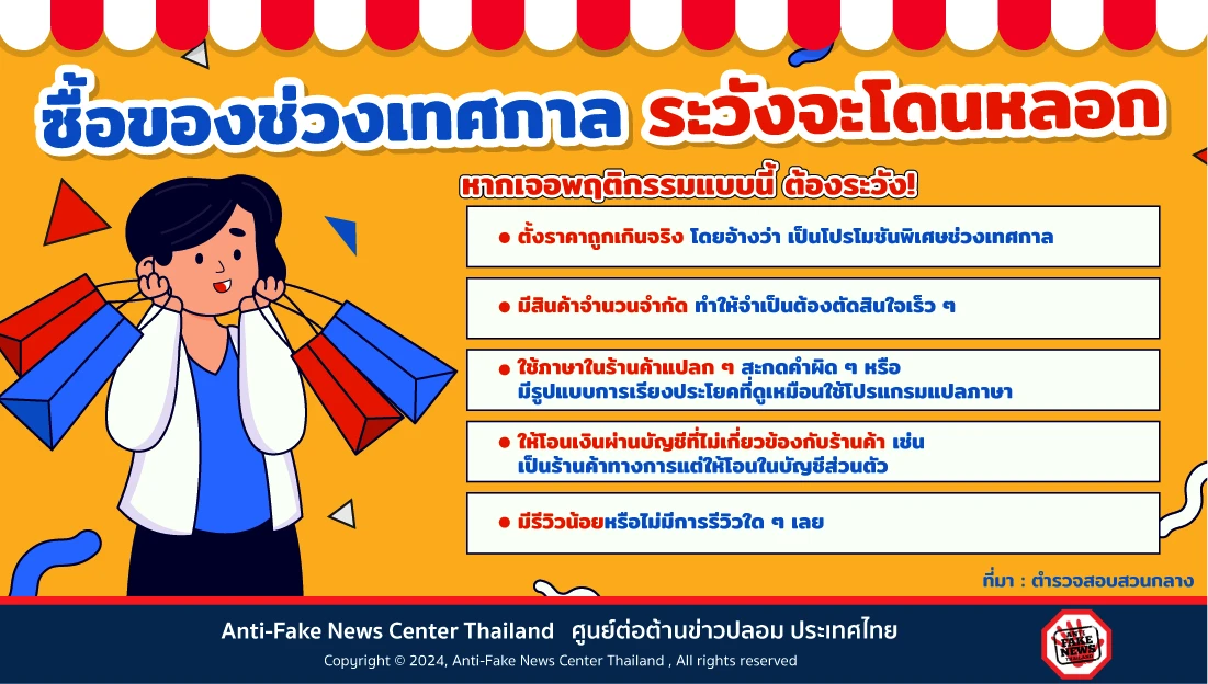 ซื้อของช่วงเทศกาล ระวังจะโดนหลอก