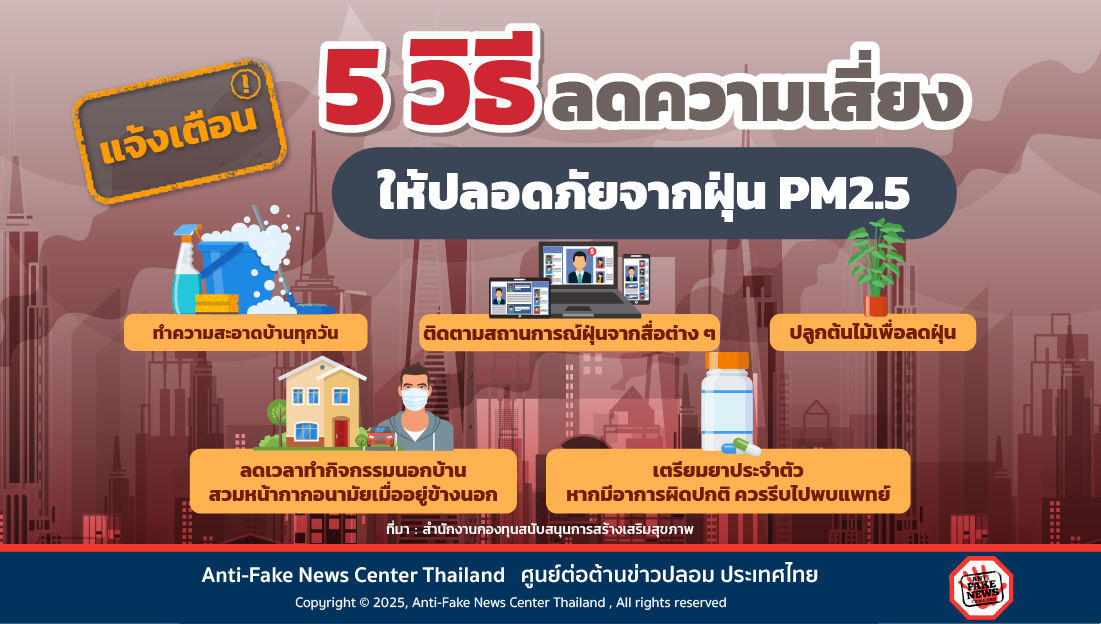 5 วิธี ลดความเสี่ยง ให้ปลอดภัยจากฝุ่น PM2.5