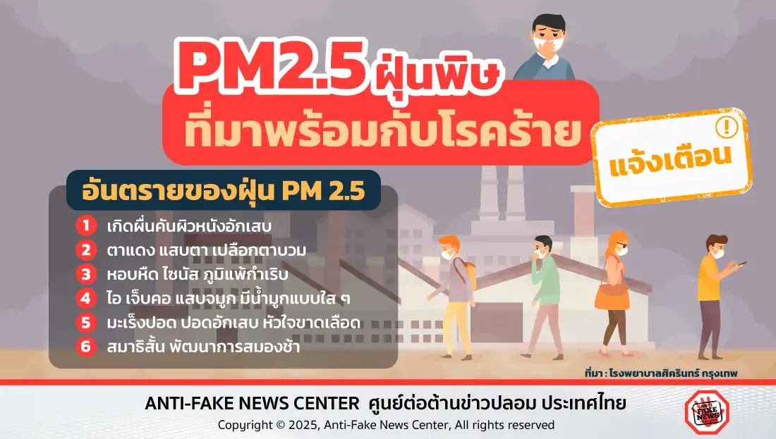PM 2.5 ฝุ่นพิษที่มาพร้อมกับโรคร้าย