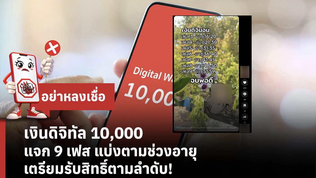 เงินดิจิทัล 10,000 แจก 9 เฟส แบ่งตามช่วงอายุ เตรียมรับสิทธิ์ตามลำดับ!