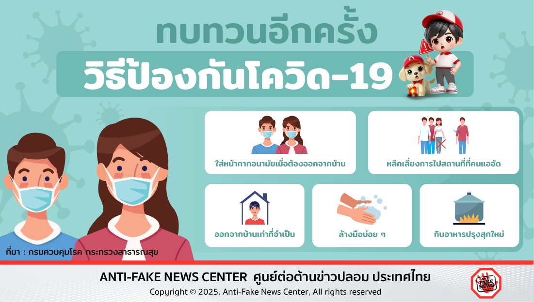 ทบทวนอีกครั้ง วิธีป้องกันโควิด-19