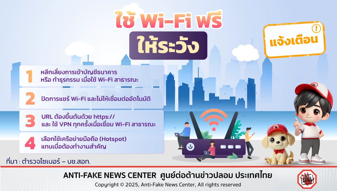 ใช้ Wi-Fi ฟรี ให้ระวัง